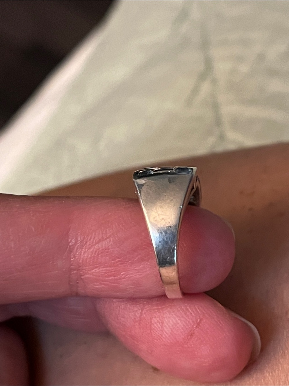 KARL LAINE Blue Topaz Checkerboard Retro Sterling ring - size 5 - Picture 8 of 16